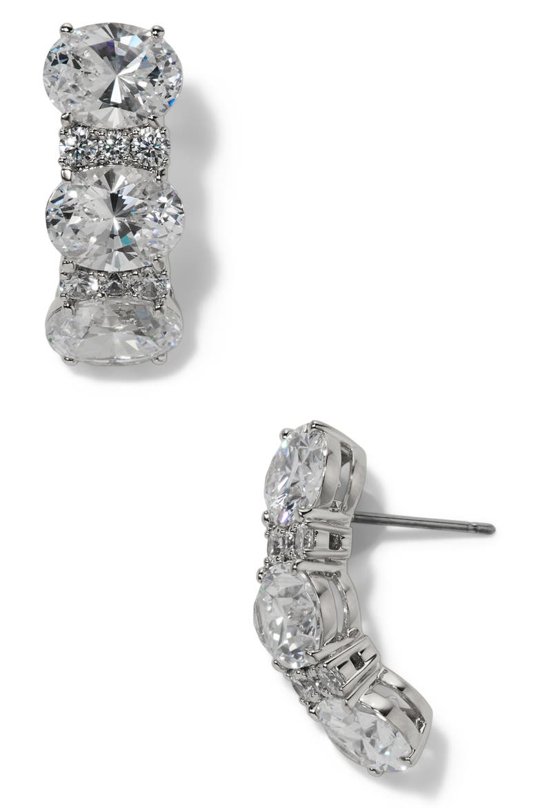 Mojito Pavé Cubic Zirconia Drop Earrings, Main, color, RHODIUM
