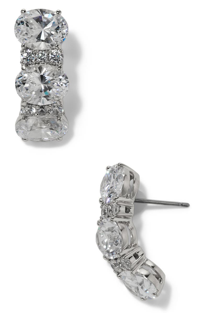 Nadri Mojito Pavé Cubic Zirconia Drop Earrings, Main, color, Rhodium