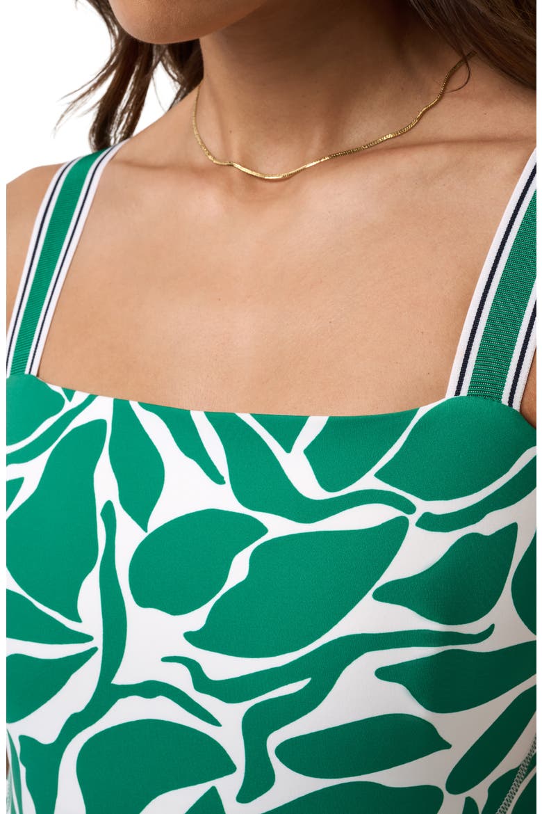 Moveknit Leaf Print Dress, Alternate, color, GREEN TAMBOURINE MULTI