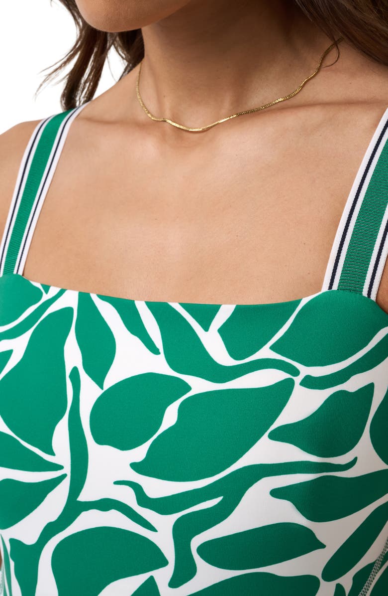 TravisMathew Moveknit Leaf Print Dress, Alternate, color, Green Tambourine Multi