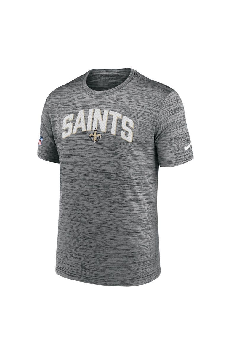 Nike Men's Nike Gray New Orleans Saints Sideline Velocity Athletic Stack Performance T-Shirt, Alternate, color, Gray