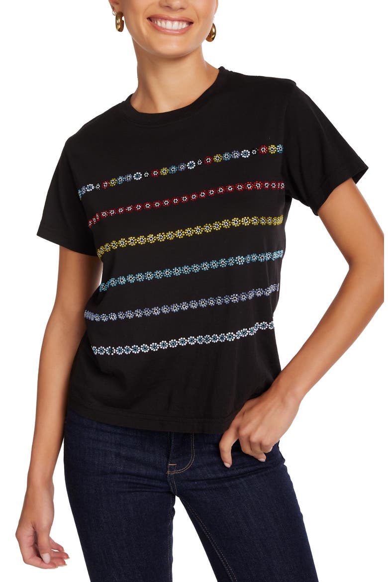 Ursula Crystal Evil Eye Stripe Top, Main, color, Black