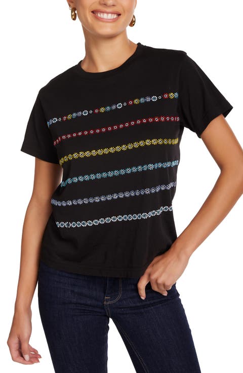 Ursula Crystal Evil Eye Stripe Top