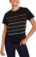 Lauren Moshi Ursula Crystal Evil Eye Stripe Top