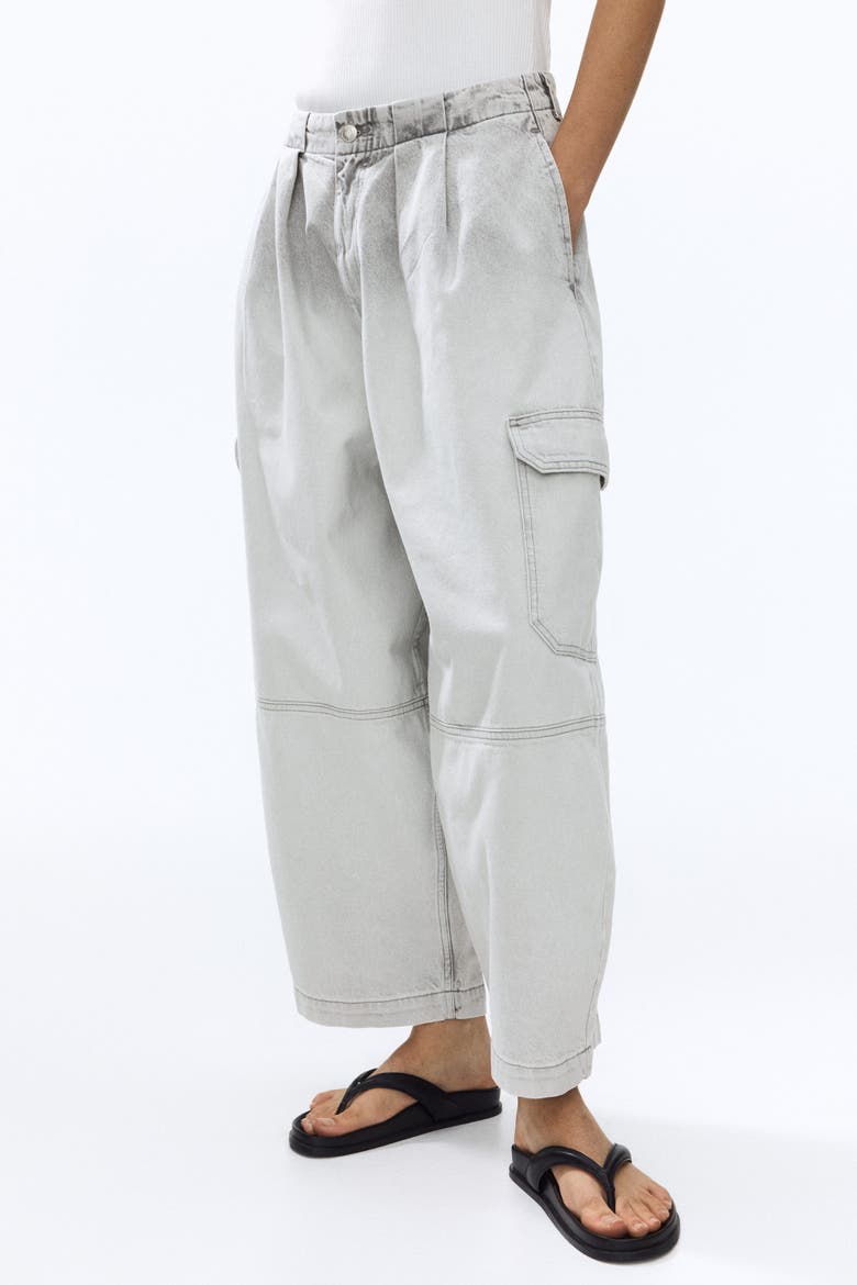 Barrel Regular Waist Ankle Jeans, Alternate, color, Light denim gray