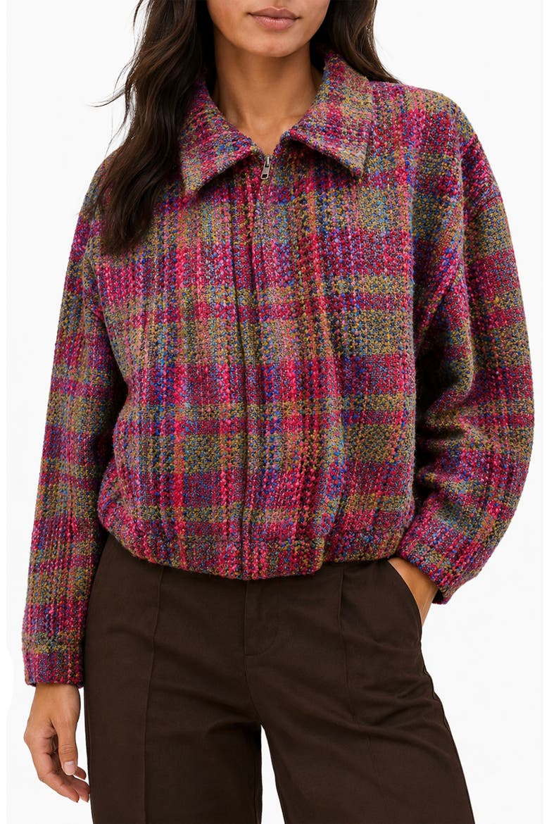Tweedy Jacket, Main, color, FUCHSIA MULTI