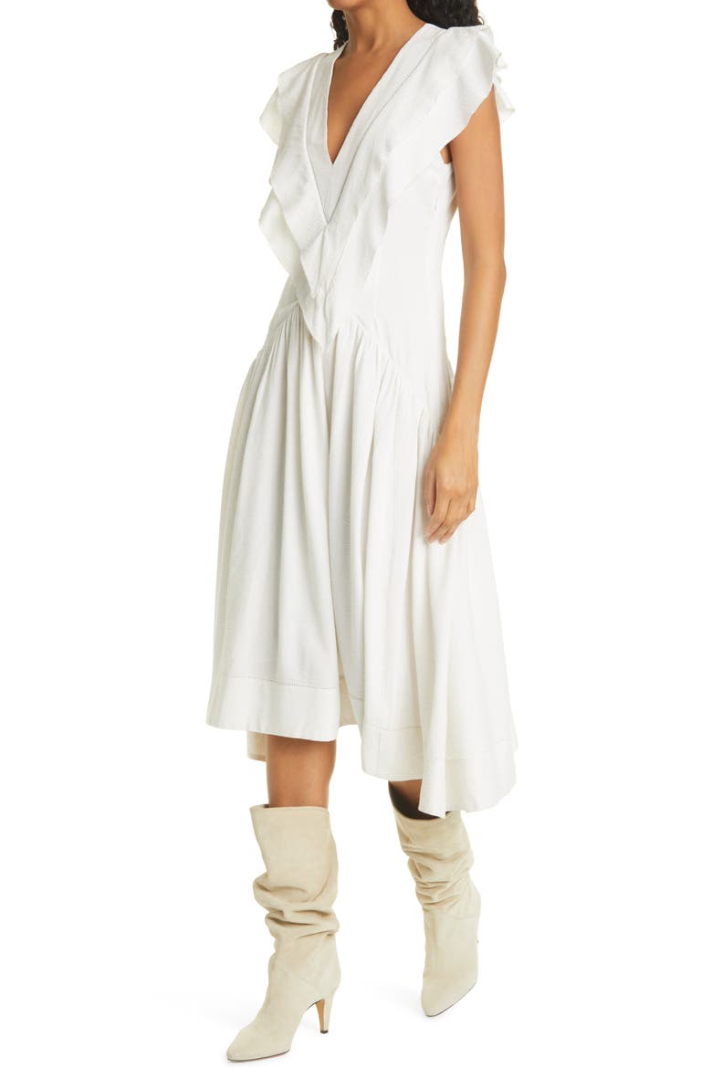 Hillary Midi Dress, Alternate, color, ECRU