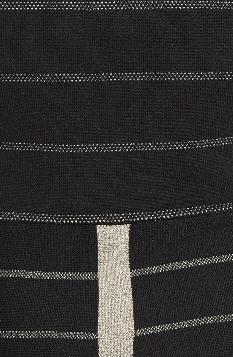 Gabby Skye Metallic Fit & Flare Sweater Dress, Alternate, color, 