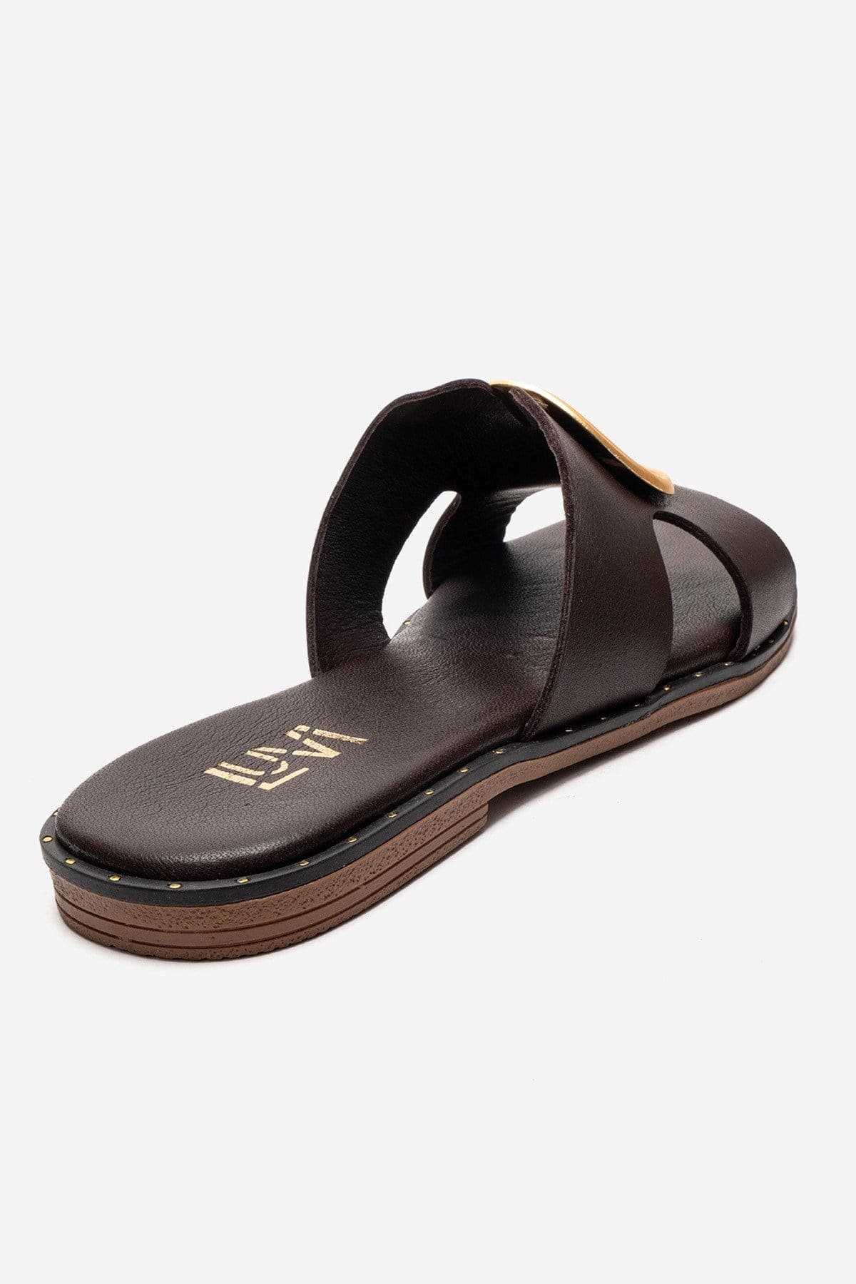 Forever & Always Shoes Nolita Leather Slide Sandal, Alternate, color, Brown