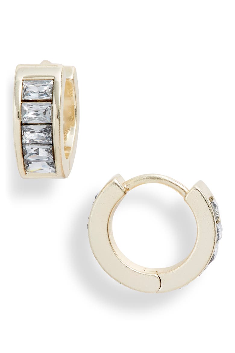 Jack Huggie Earrings, Main, color, GOLD/ WHITE CZ