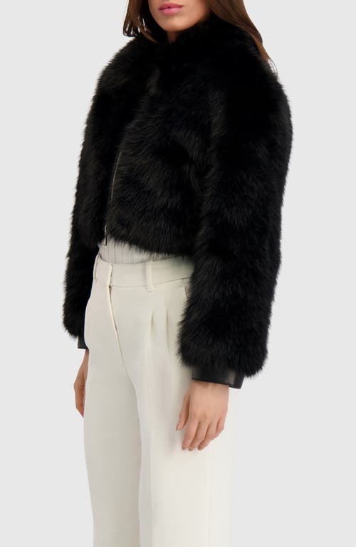 Lyla Grant Fur-free Fox (faux Fur) Zip Bolero In Black