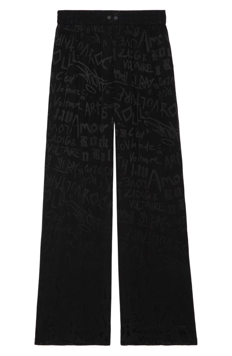 Zadig & Voltaire Pin Jac Manifesto Silk Pants, Alternate, color, 