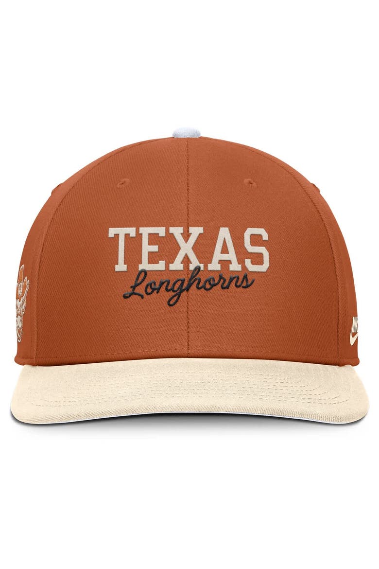 Men's Nike Texas Orange/Cream Texas Longhorns Pro Legacy Script Snapback Hat, Alternate, color, Burnt Orange