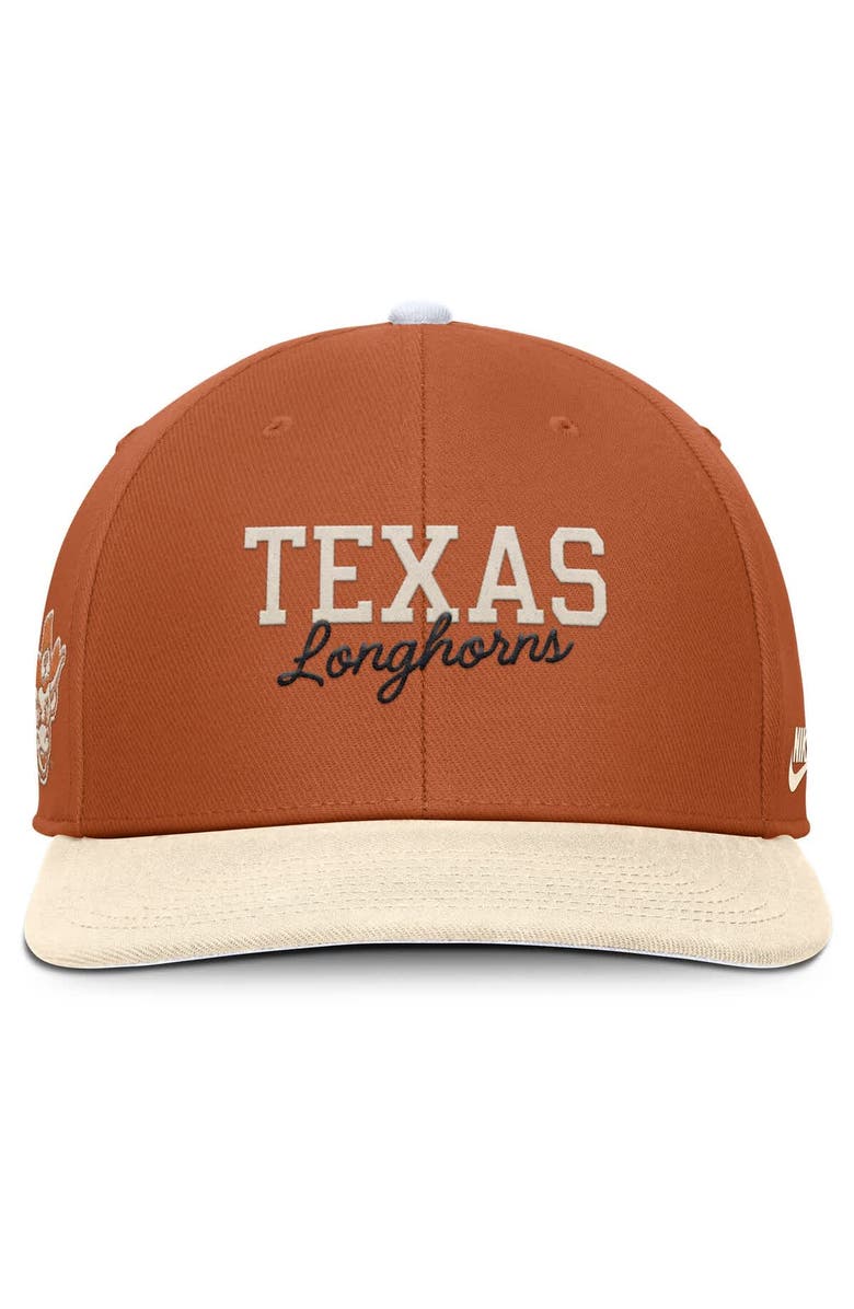 Nike Men's Nike Texas Orange/Cream Texas Longhorns Pro Legacy Script Snapback Hat, Alternate, color, Burnt Orange