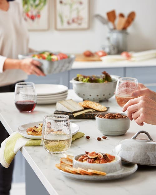 Tag Stinson Light Gray Ceramic Brie Baker And Serving Platter In Gray