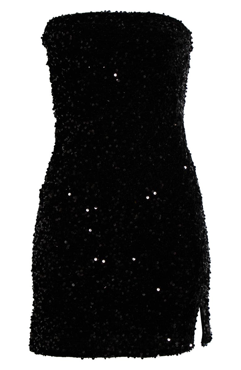 BP. Strapless Sequin Minidress, Alternate, color, Black