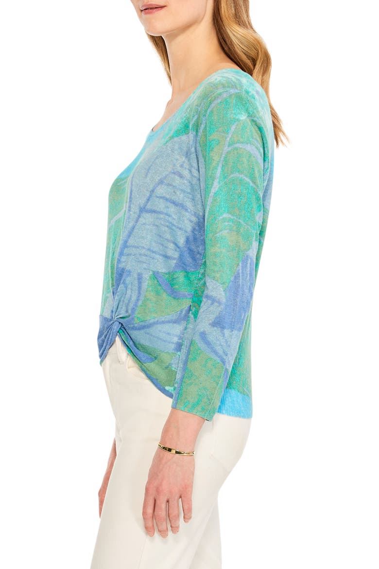 Full Bloom Knot Front Sweater, Alternate, color, BLUE MULTI