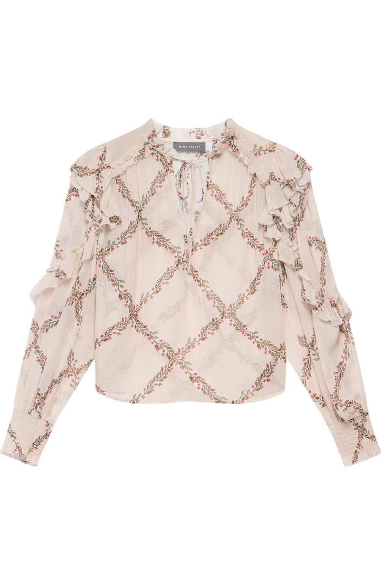MINT VELVET Neutral Floral Print Blouse, Alternate, color, Neutral