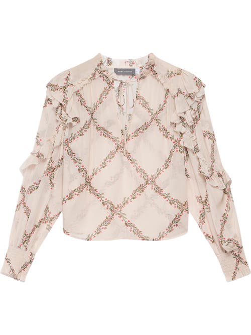 Mint Velvet Neutral Floral Print Blouse