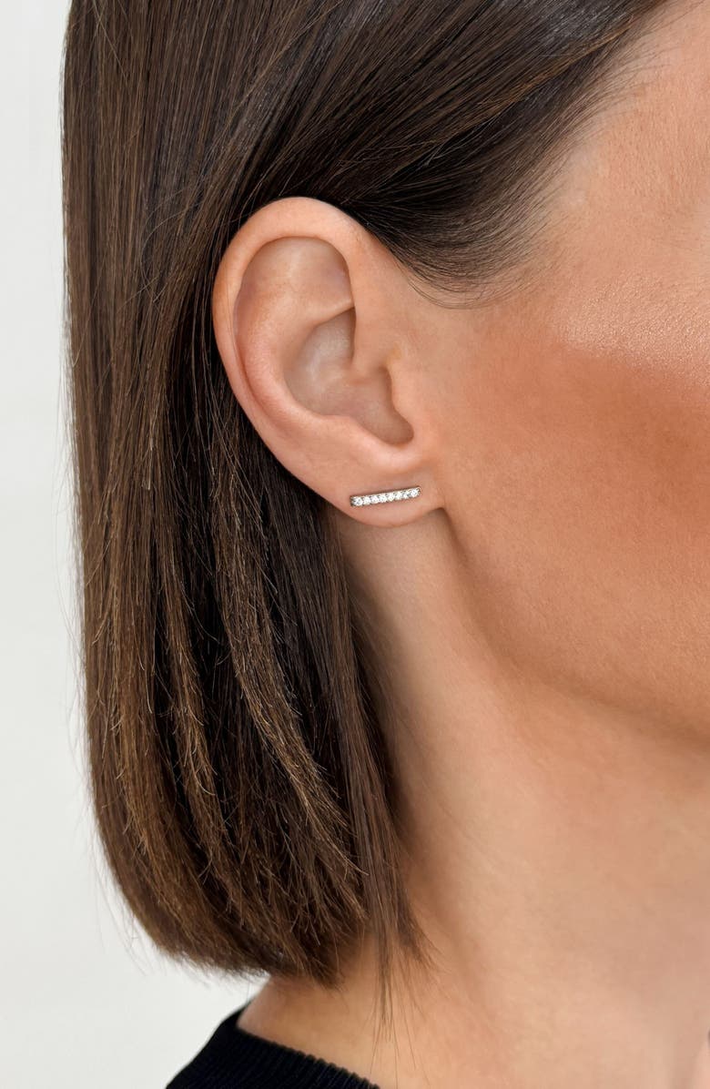 Adornia Cubic Zirconia Bar Pendant Necklace, Bracelet & Stud Earrings Set, Alternate, color, Silver