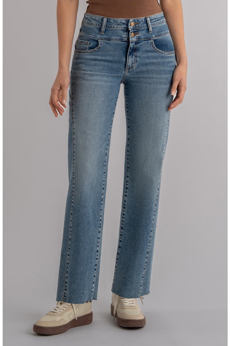 Raw Hem High Waist Wide Leg Jeans, Main, color, SYNERGY