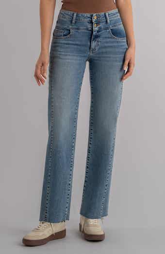 Raw Hem High Waist Wide Leg Jeans