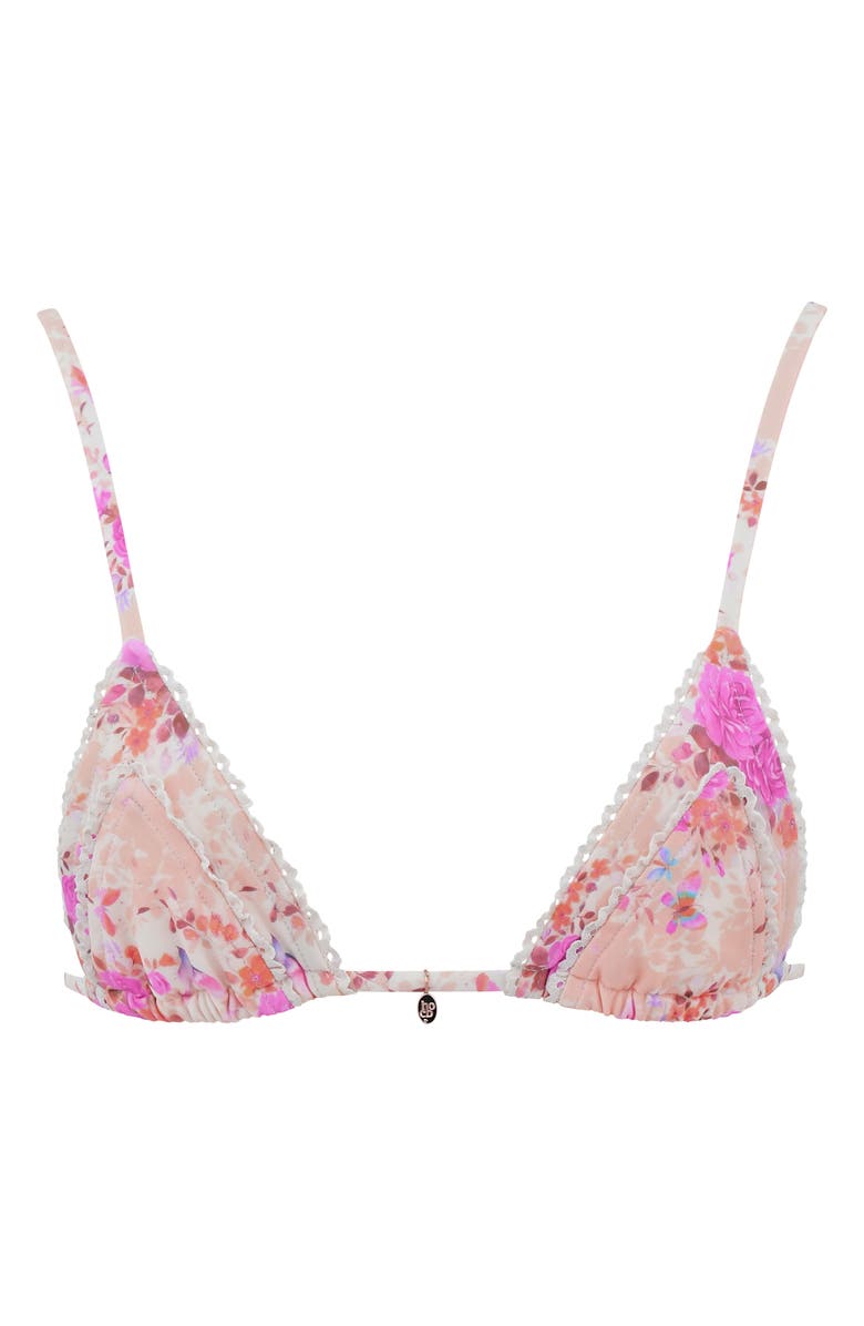 HOUSE OF CB Corsica Ruffle Trim Bikini Top, Alternate, color, Floral Print