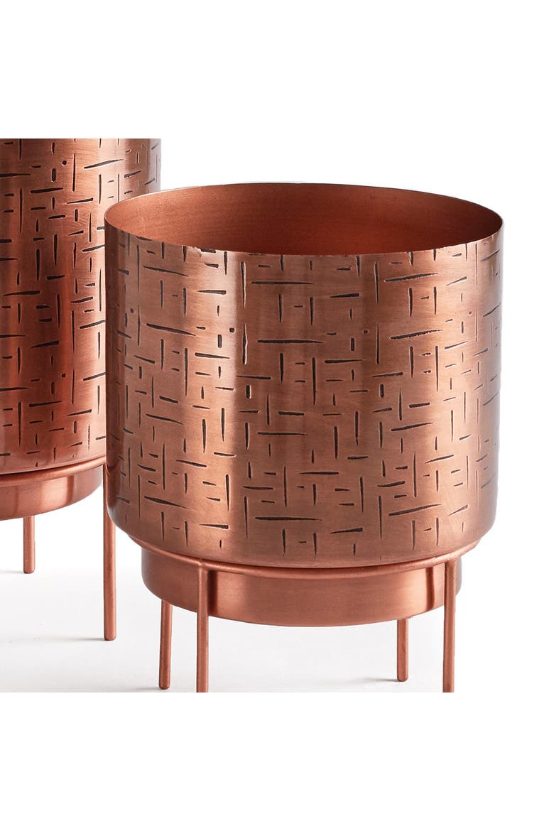 Solaris Cachepots On Stands Set of 2, Alternate, color, Brown