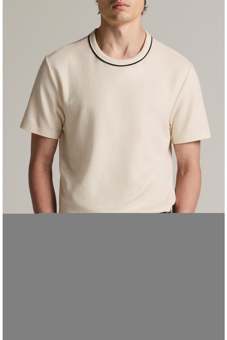 Tipped Pima Cotton Crewneck T-Shirt, Main, color, BLANCO