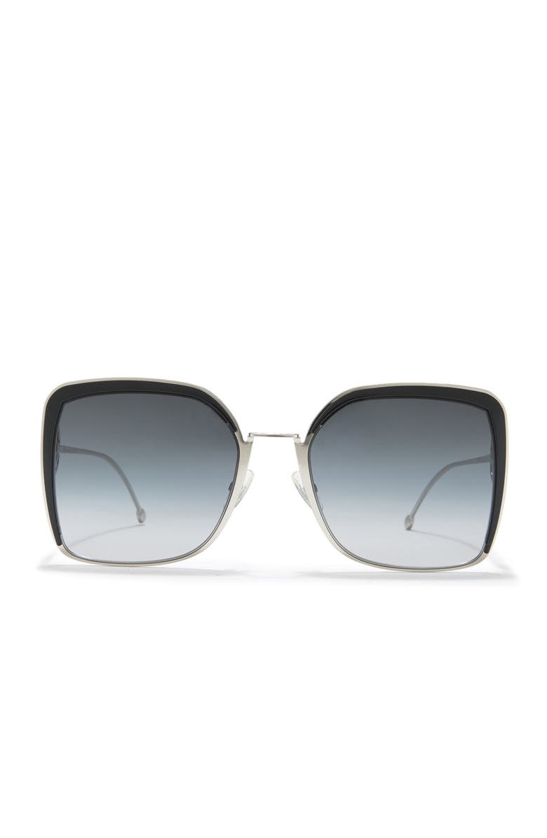 Fendi 58mm Oversized Metal Square Sunglasses, Alternate, color,