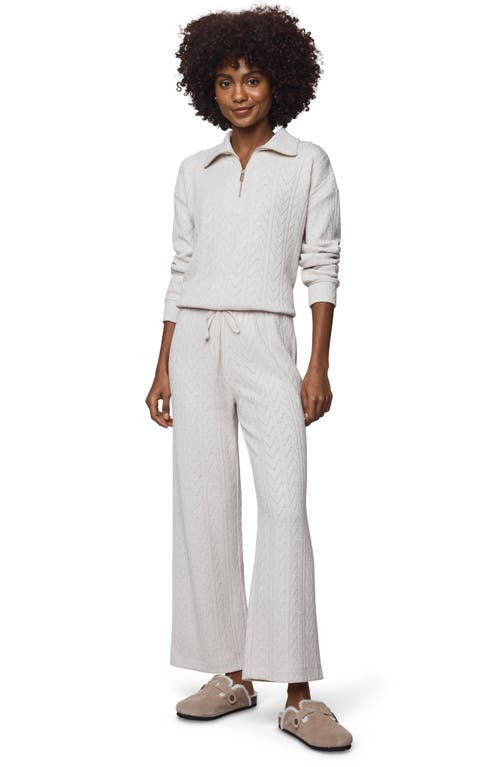 Splendid Pointelle Half Zip Pullover In White