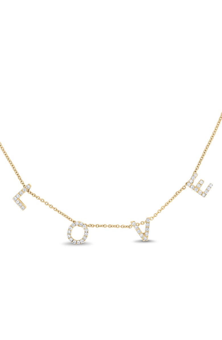 Bony Levy Icon Diamond 'Love' Pendant Necklace, Alternate, color, 18K Yellow Gold