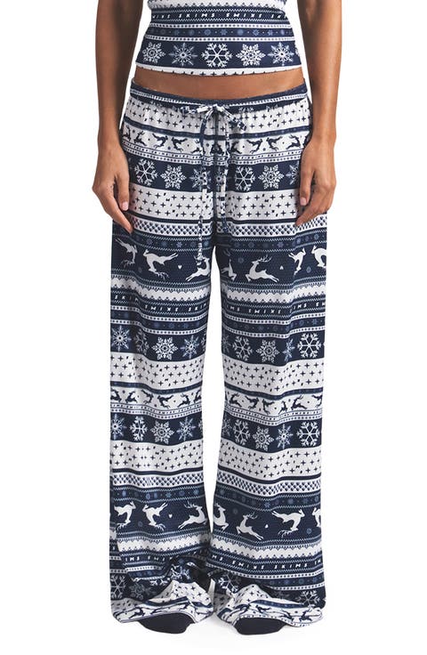 Logo Plush Pointelle Pajama Pants (Regular & Plus)