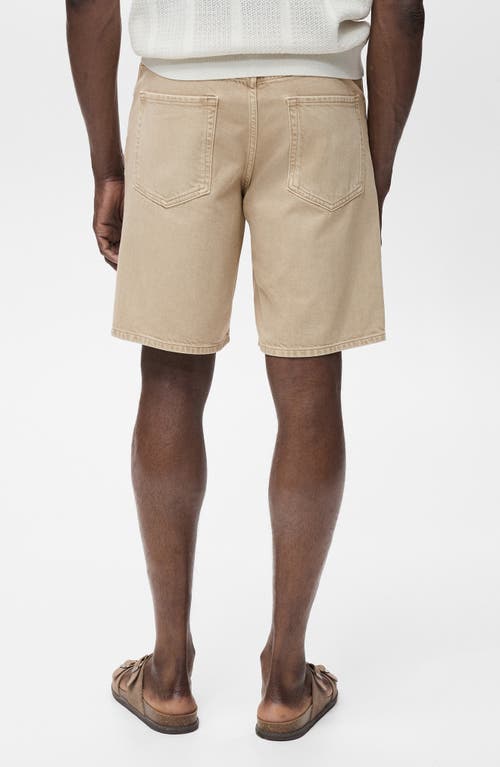 Mango Regular Fit Denim Shorts In Neutral