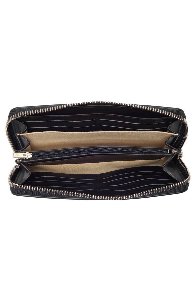 Longchamp Heritage Zip Around Wallet, Alternate, color, Black
