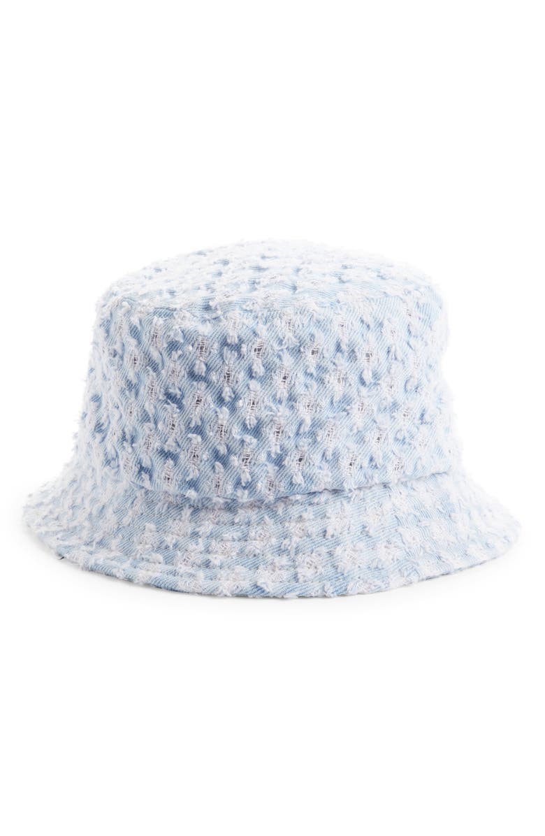 Isabel Marant Haley Dots Distressed Denim Bucket Hat, Alternate, color, 