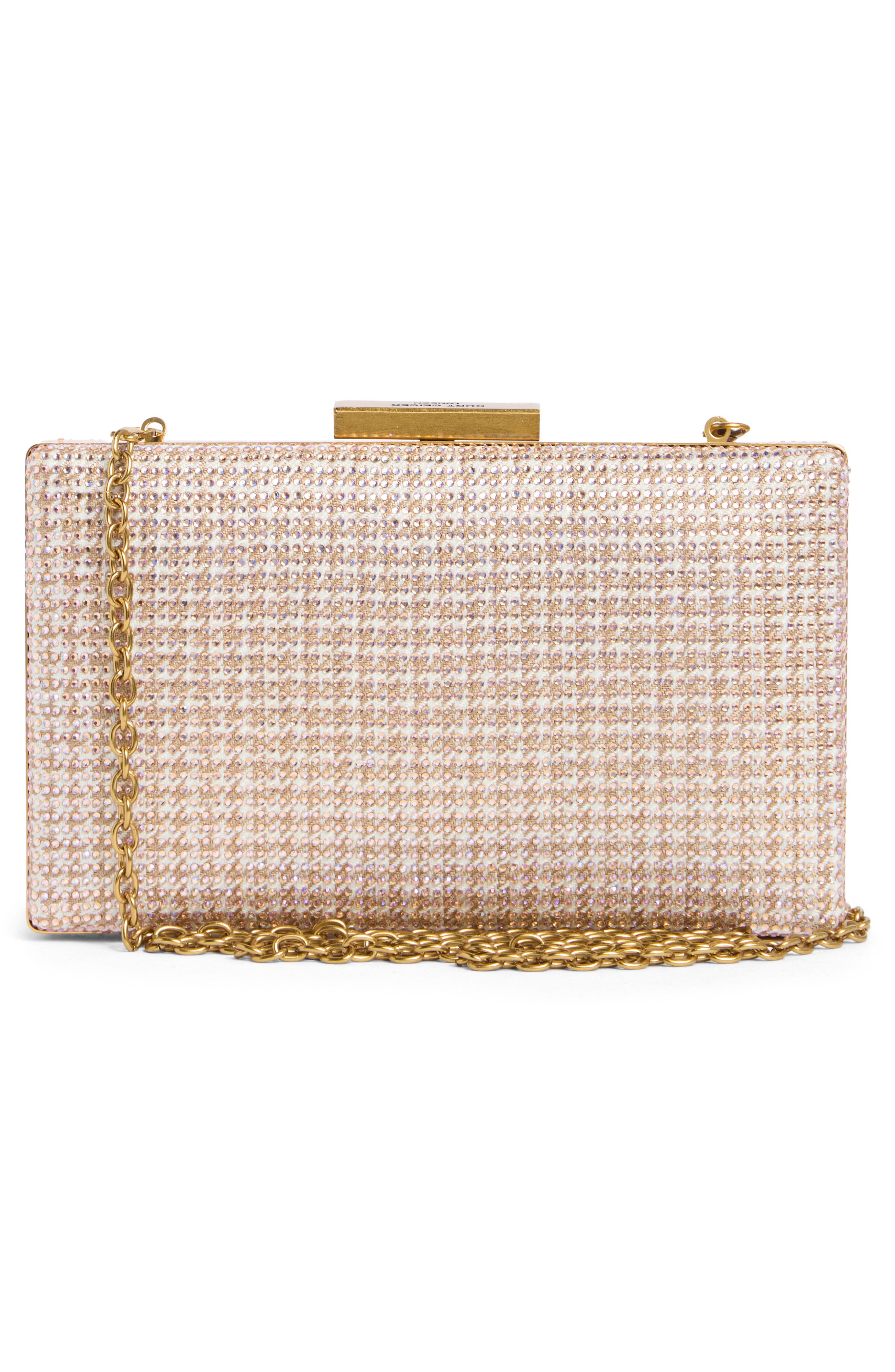 Kurt Geiger London Crystal Box Clutch, Alternate, color, Beige Comb