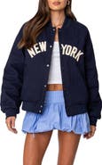 EDIKTED Big Apple Oversize Bomber Jacket