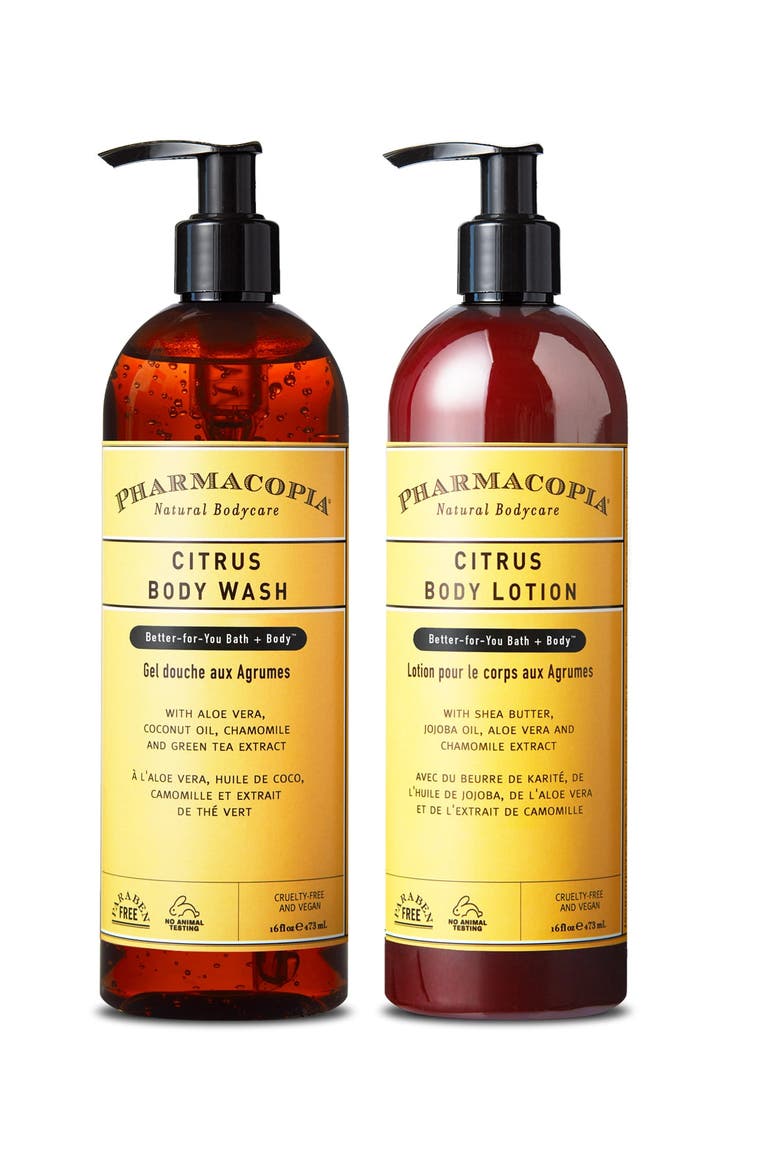Citrus Body Wash and Lotion Bundle - Energizing Aromatherapy, Main, color, White