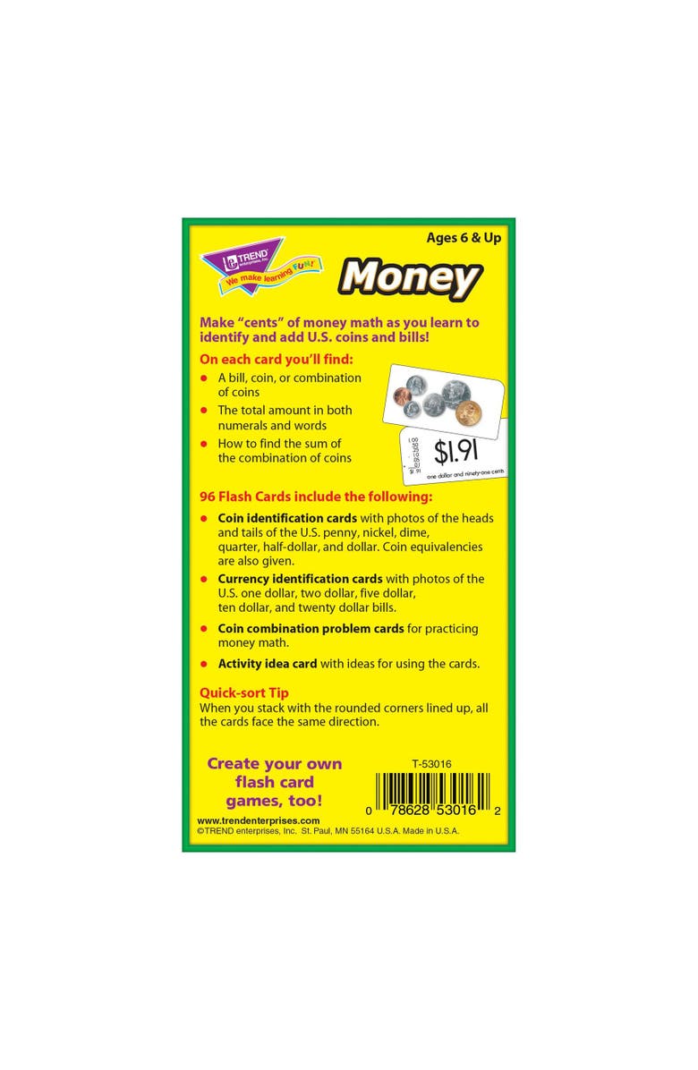 TREND Enterprises Money Skill Drill Flash Cards, Alternate, color, Multicolored