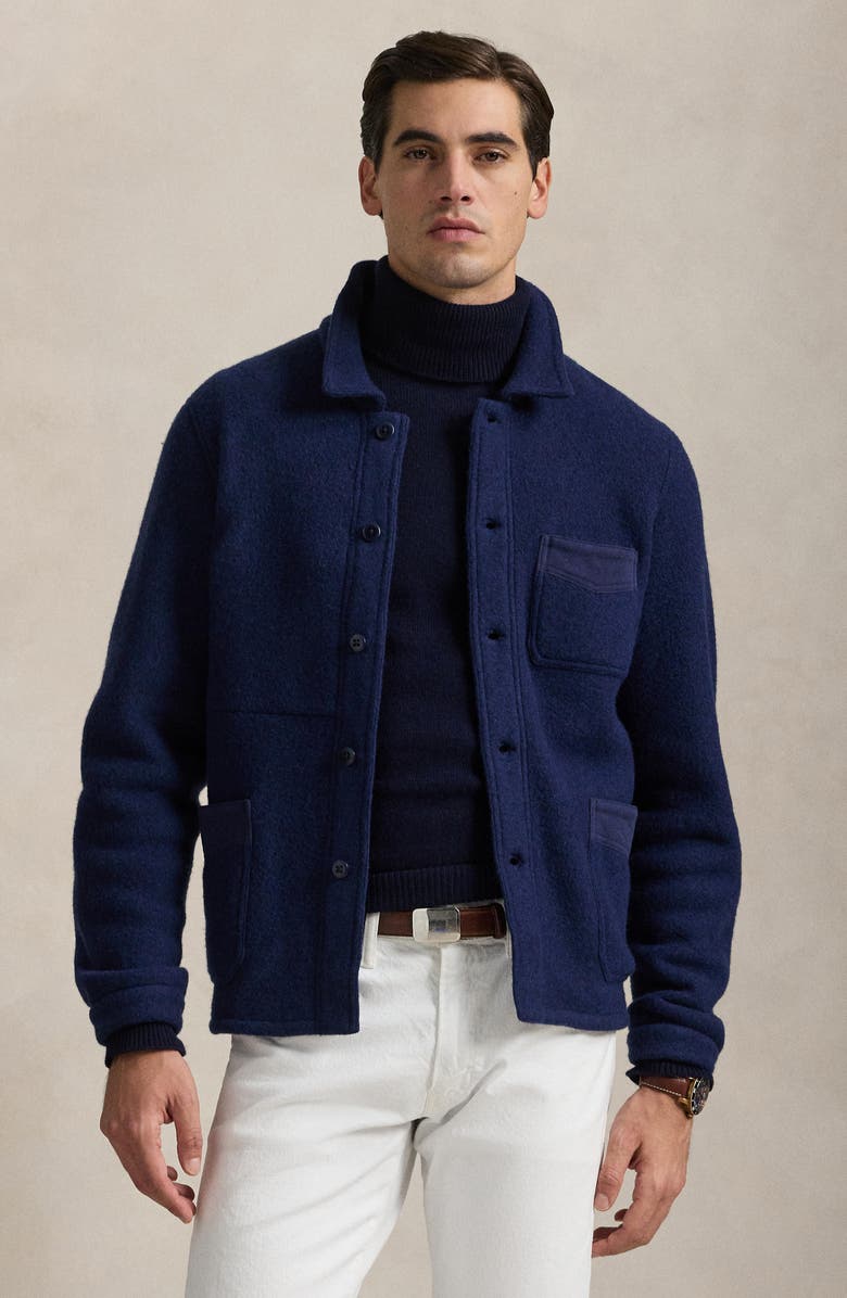 Polo Ralph Lauren Felted Wool Blend Overshirt, Alternate, color, 