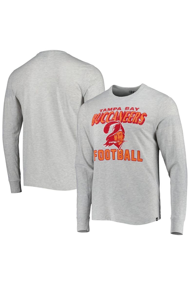 Men's '47 Heathered Gray Tampa Bay Buccaneers Dozer Franklin Long Sleeve T-Shirt, Main, color, Gray