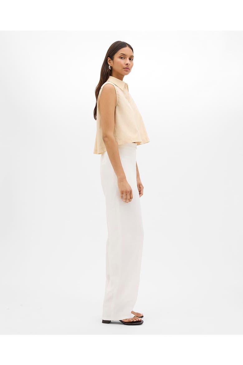 Cropped Sleeveless Shirt, Alternate, color, Sand
