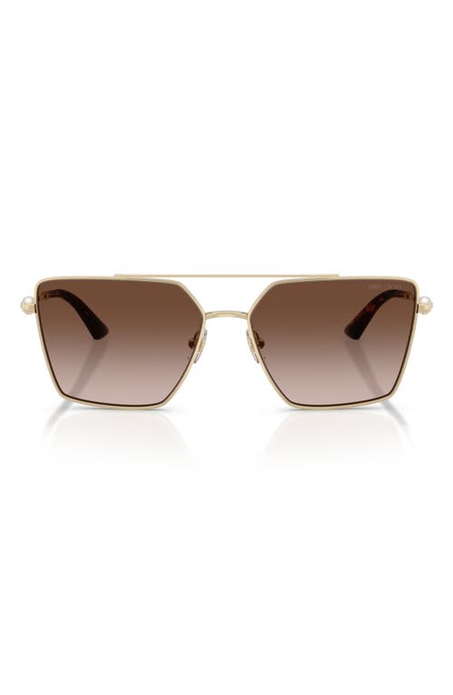 Jimmy Choo Joss 58mm Gradient Square Sunglasses In Gold
