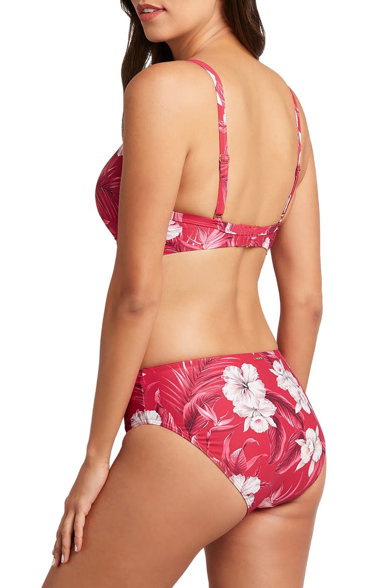 Floral Bikini Bottoms, Alternate, color, RED