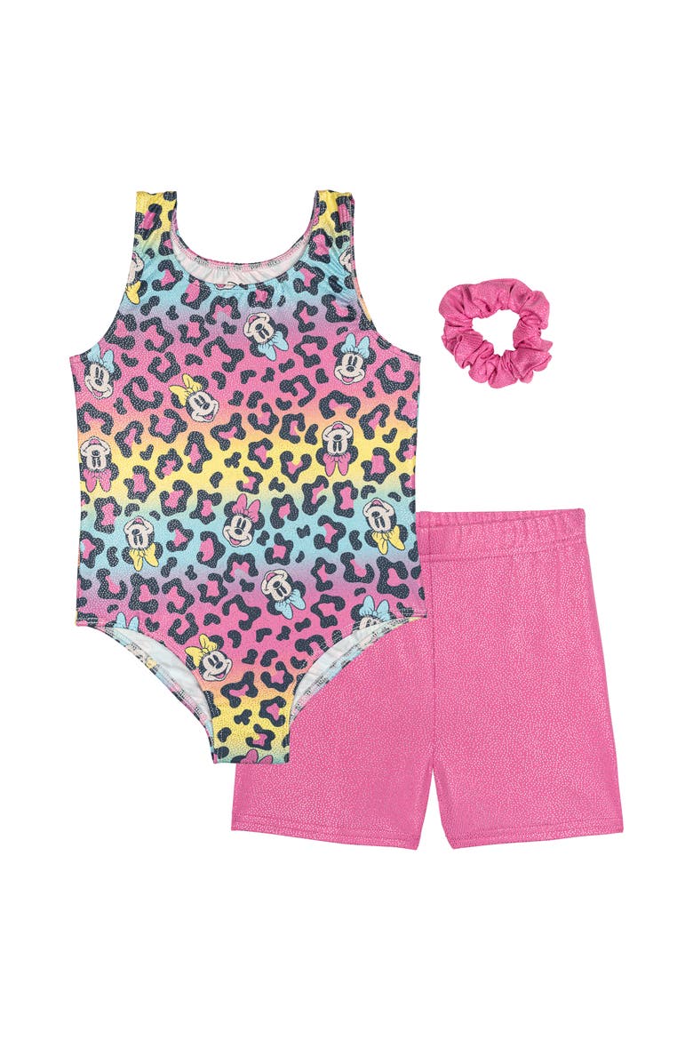 Minnie Mouse Gymnastics Leotard and Shorts Set, Main, color, Pink Minnie Mouse