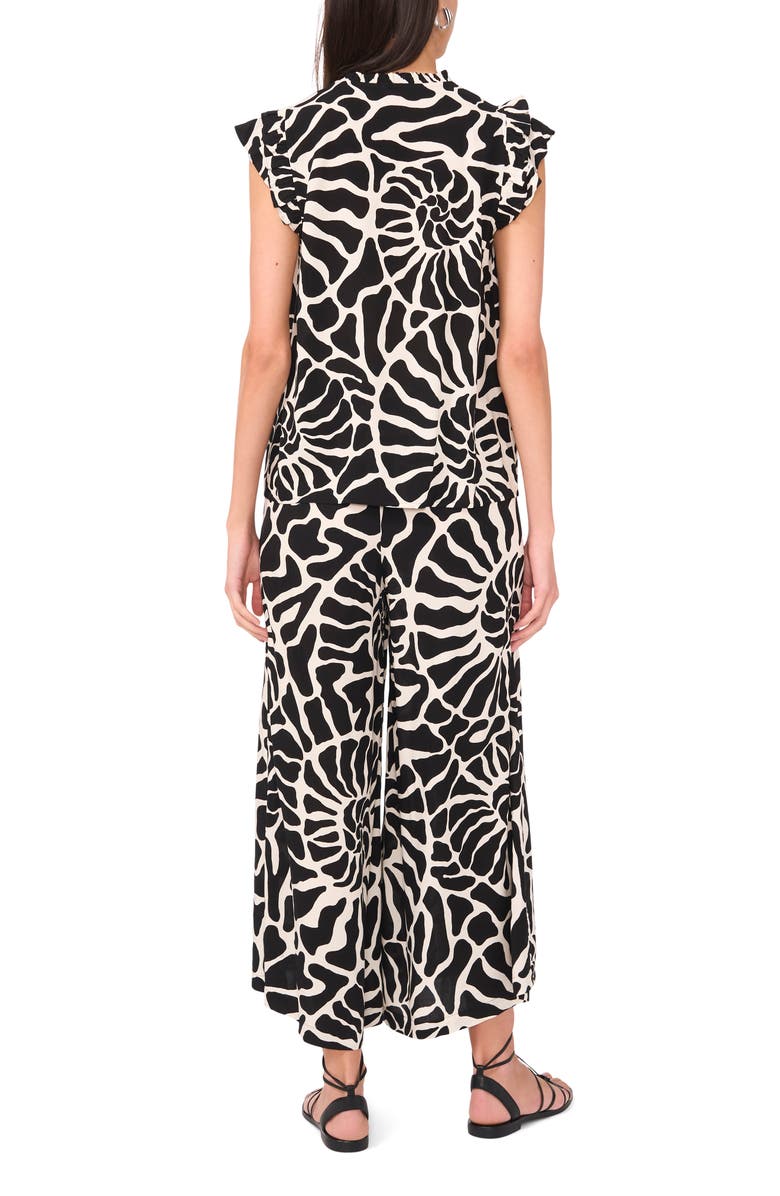 Vince Camuto Printed Flutter Sleeve Top, Alternate, color, 