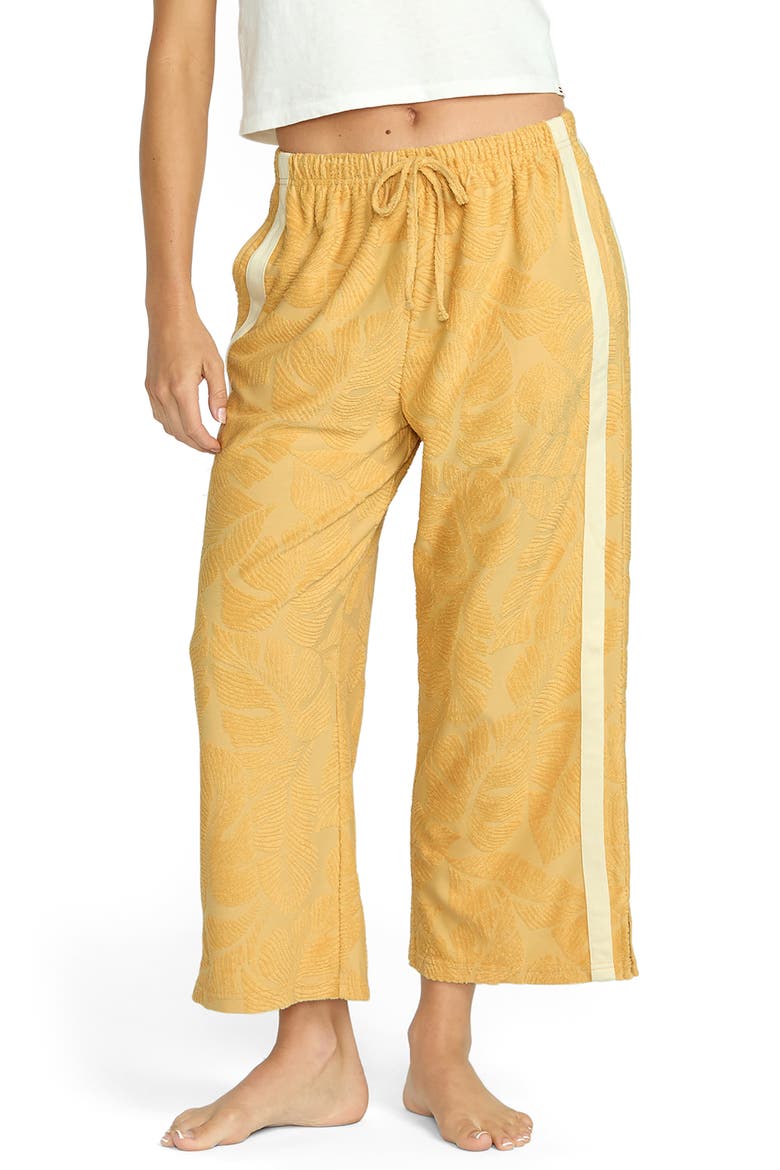 Sun Palm Jacquard Terry Pants, Main, color, GOLD COAST