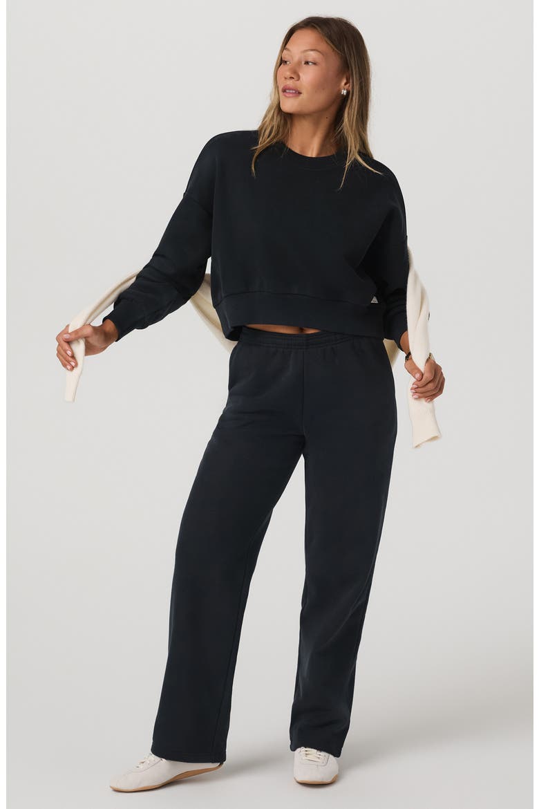Restore Organic Cotton Blend Crop Sweatshirt, Alternate, color, WASHED BLACK