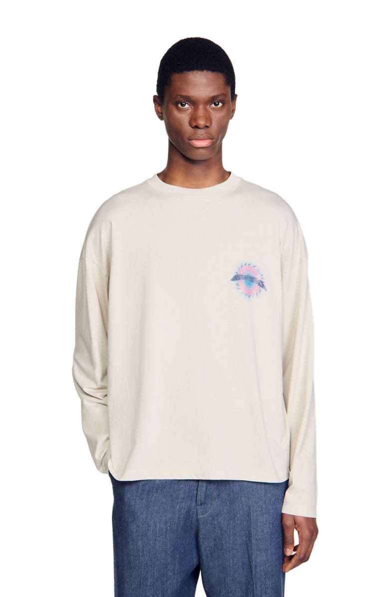 SANDRO Sun motif T-shirt, Alternate, color, 